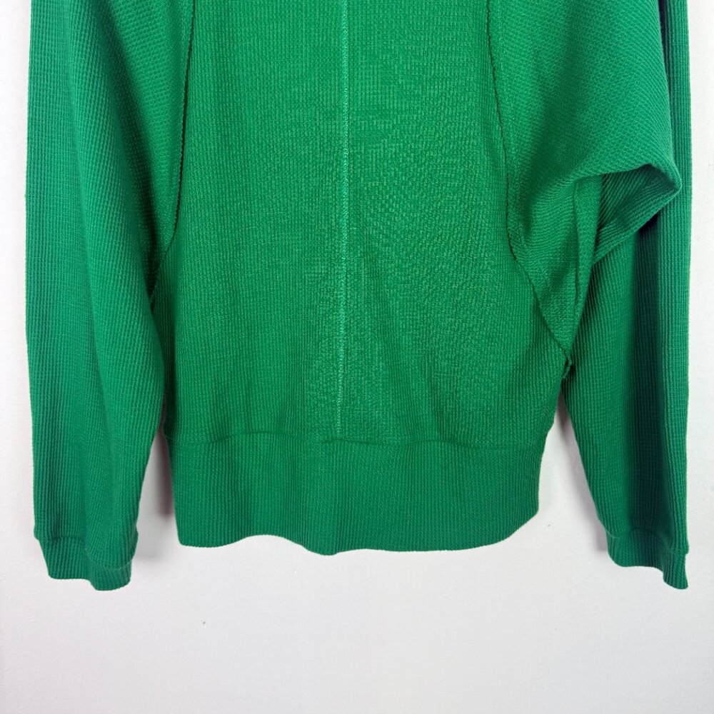 Anthropologie Pilcro Angie Mock Neck Waffle Top Green Size Small S EUC - Picture 11 of 11